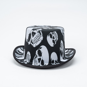 Costume <span class=keywords><strong>de</strong></span> <span class=keywords><strong>magicien</strong></span> noir style Lincoln avec <span class=keywords><strong>chapeau</strong></span> haut-<span class=keywords><strong>de</strong></span>-forme et queue-<span class=keywords><strong>de</strong></span>-pie, vintage, pour spectacle festif, motif crâne plage, en tissu composite EVA, style français - Product Image 3