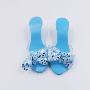 Ensemble de déguisement de <span class=keywords><strong>princesse</strong></span> pour filles, robe en tulle bleu à paillettes avec chaussures à pois, costume de fête d'anniversaire pour enfants - Product Image 5