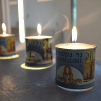 Lilin Yahrzeit Grosir 24 Jam dalam Wadah Kaleng, Lilin Kenangan Yahudi Ner Neshama Tanpa Aroma, Langsung dari Pabrik, MOQ, Mendukung Label OEM