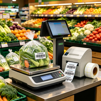 Rouleau d'étiquettes autocollantes thermiques directes 50x30mm vierges pour les magasins de détail, les supermarchés, les étiquettes de prix, l'étiquetage des produits SKU