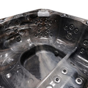 Bain à remous moderne pour adultes en acrylique pour 6 personnes, avec système de contrôle informatique, autoportant, rectangulaire - Product Image 2