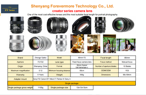 Giá đáng ngạc nhiên cho lễ hội mua sắm September 85mmf2.0 Ống kính tiêu cự cố định Tương thích với canonef/nikonf/sonya/E/pentax-k - Product Image 6