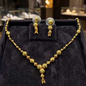 Venta al por mayor de collares cortos con cuentas chapadas en oro de 14K, 18K, 24K, conjunto de joyería tradicional, joyería de moda de latón, Oro Joyería - Product Image 1