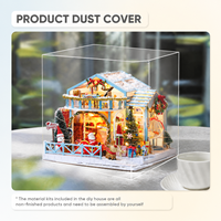 Kit de bricolage miniature pour maison de poupée, Noël, artisanat en bois, métal, plastique, papier, lumière LED, puzzles 3D en bois, cadeau