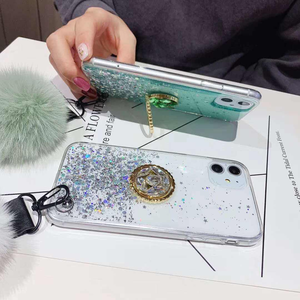 Custodia Morbida in TPU con Polvere Scintillante di Lusso, Supporto e Pompon per <span class=keywords><strong>iPhone</strong></span> X, Xr, <span class=keywords><strong>Xs</strong></span>, 11, 12, 13, 14, 15, 16, 17 Pro Max - Product Image 5
