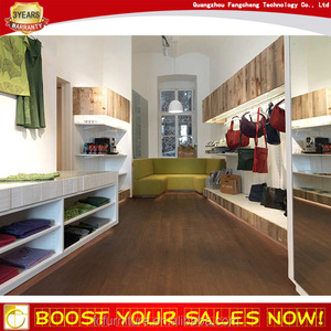 Quần áo thiết kế cửa hàng quần áo bằng gỗ hiển thị đứng kim loại tường kệ hiển thị giá Boutique cửa hàng quần áo kệ - Product Image 4