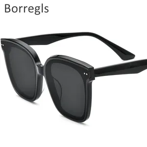 Borregls Acetate Sunglasses Women Gentle 2022 New Fashion Oversize Korean Square Sun Glasses for Men Mirrored Nylon Lens gm CELL