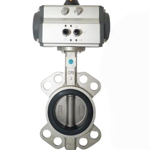 Válvula de Mariposa Neumática de Acero Inoxidable de Grado Alimenticio Sanitario, con Abrazadera Triple 304 316, de Doble Acción y Retorno por Resorte - Product Image 1