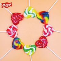 Valentijnsdag Bekentenis Regenboog Lolly Voor Kinderen Harde Textuur Hart Ster Vorm Fruitige Smaak Kleurrijke Art Deco Coating Doos