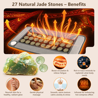 Tapis chauffant électrique intelligent 9 zones de chaleur et 4 minuteries en pierres de jade naturelles pour le corps entier, le cou, les épaules, le dos, soulagement de la douleur, tapis chauffant en peluche pour animaux de compagnie