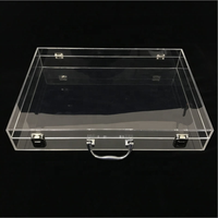 Valise en acrylique transparente personnalisée avec poignée, valise en acrylique personnalisée avec serrure