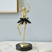 Décoration de salon pour entrée de mariage, figurine de danseuse, ornement en cuivre de filles de ballet