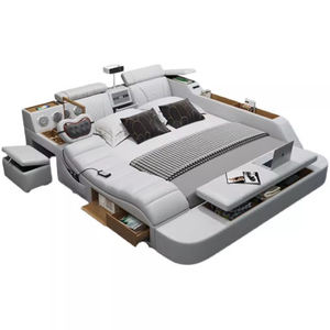 Современная функциональная роскошная кровать размера «King-Size» с мягким ящиком для хранения татами - Product Image 1