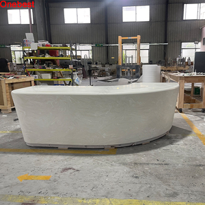 Forma curva Corian Superficie sólida Color Habitación ejecutiva Escritorio de oficina Personal Mesa de oficina ajustable - Product Image 4