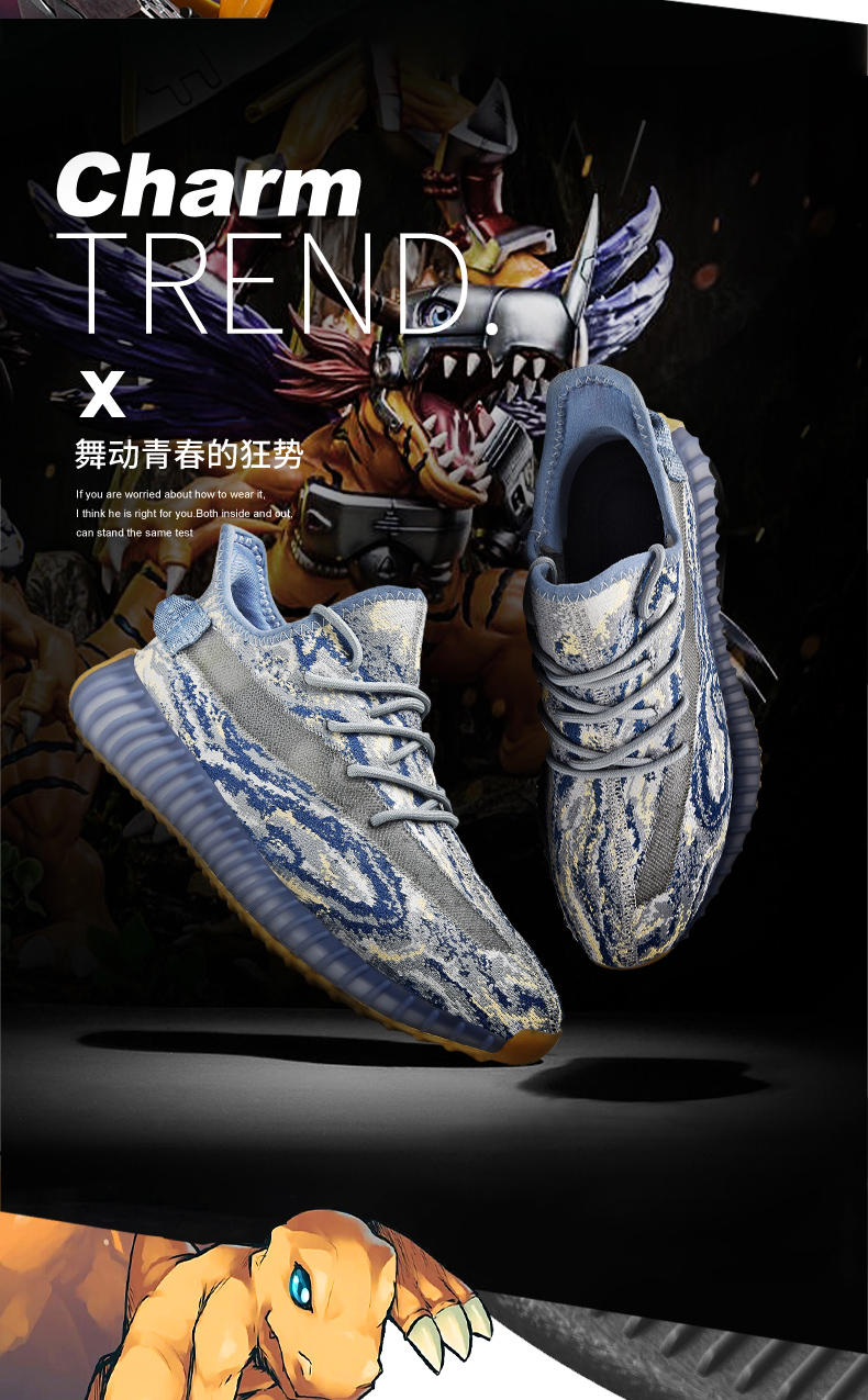 Original  Yeezy 350 Brand Logo Sneakers Men And Women Breathable Jogging Shock Absorption Casual Running Tennis  Shoes