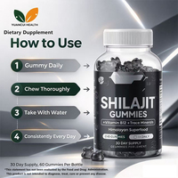 Gummies à l'extrait de Shilajit avec logo personnalisé, saveur de fruits mélangés, gommes à mâcher, vente en gros, stock en vrac