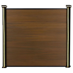 سياج خارجي حديث للخصوصية مصنوع من مركب WPC سهل التركيب مع أعمدة ألومنيوم - Product Image 1