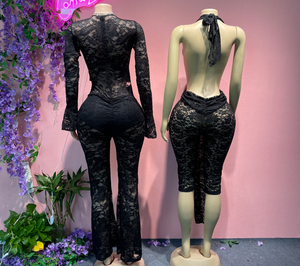 क्लाक नई महिला ठोस क्लब एक-टुकड़ा सेक्सी खोखले बैकलेस बॉडीसूट लेगिंग - Product Image 2