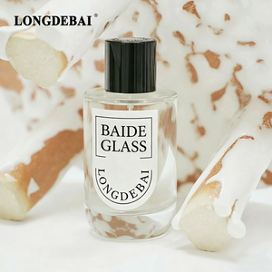 Nuevo Estilo de Botella de Perfume de Vidrio Cilíndrica Redonda de 50 ml y 100 ml, Botella de Perfume Vacía Elegante con Fondo Grueso y Pulverizador, con Etiqueta Especial - Product Image 3