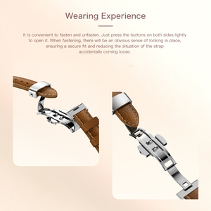 Dora T Lady <b>Smart</b> Sport <b>Bracelet</b> with Heart Rate Monitor Call Reminder IP68 Waterproof Leather Band - Product Image 5