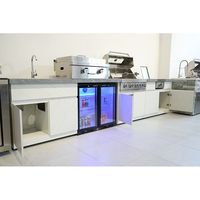 Moderner Premium-Hochleistungs-Gasgrill mit 6 Brennern und Seitenbrenner, 46,5 Zoll Höhe, Outdoor-Küchenschrank
