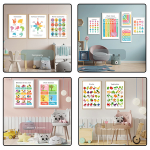 Cầu Vồng Màu Sắc Giáo Dục Biểu Đồ Tường Nghệ Thuật Với Rắn Gỗ Khung Homeschool In Lớp Học Tường Trang Trí Nội Thất Montessori - Product Image 4