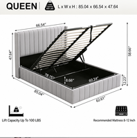 Lit double rembourré 1,8 m pour chambre principale, design moderne et minimaliste, en tissu technique, facile à nettoyer, style Ins tendance, luxe léger, avec sommier bas