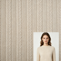 Nueva Llegada, Tela Jacquard de Punto 97% Poliéster 3% Elastano, 235GSM, Tela Elástica para Vestidos y Suéteres de Mujer