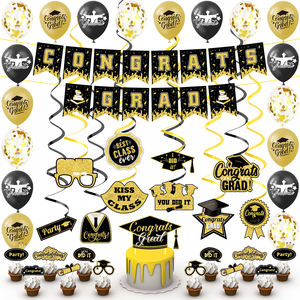 Set a spirale in stile moderno per la stagione della laurea di vendita calda cappello di dottorato palloncino e torta alzabandiera forniture per decorazioni per feste - Product Image 6