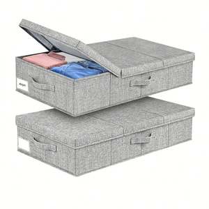 Contenedor de Almacenamiento Grande Debajo de la Cama para Ropa con 3 Asas, Organizador de Cajones Apilable para Mantas y Ropa - Product Image 1