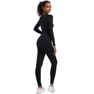 Nuevo Traje de Esquí Ajustado sin Costuras de Cintura Alta, Moldeador Corporal, para Deportes, Running, Ciclismo, Yoga, Manga Larga, para Mujer - Product Image 1
