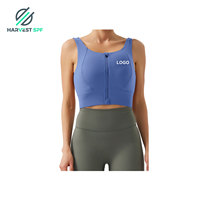 Soutien-gorge de sport pour femme, style débardeur, maintien élevé, bonnets fixes, coussinets intégrés, anti-choc, réduction des vibrations pour la course et le fitness