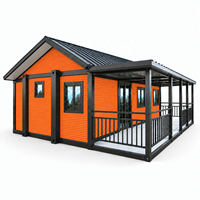 Maison conteneur pliable avec véranda pour résidence privée, maison d'hôtes dans la cour, unité d'habitation secondaire (ADU), logement pour grand-mère et projet de logement familial