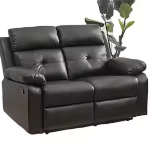 Frank Furniture Superior Quality Elegant Black Air Leather Reclining <b>Sofa</b> & Chair Set Top-Ranking <b>for</b> Living Room - Product Image 2