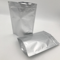 Sachet refermable en aluminium Mylar argenté uni, thermoscellable, pour emballage alimentaire, sans impression