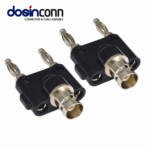 Conector BNC Hembra <span class=keywords><strong>a</strong></span> <span class=keywords><strong>Macho</strong></span>, Enchufe BNC(f), Dos Conectores Banana Dobles de 4 <span class=keywords><strong>mm</strong></span>, <span class=keywords><strong>Adaptador</strong></span> Coaxial de Unión K9 - Product Image 4