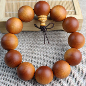 Pulsera de madera de Ciprés Cliff con cuentas redondas de 20 mm, alto contenido de aceite, unisex, joyería religiosa, rosario budista, objeto de estudio - Product Image 2