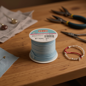 Nastro in camoscio ILAN 0,3 cm x 4 m azzurro per la creazione di gioielli - Product Image 3