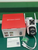 Caméra bullet extérieure à double objectif grand angle avec liaison PTZ, double objectif haute définition, vision nocturne de surveillance.