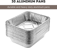Plats en aluminium demi-taille 9x13 extra résistants jetables, plateaux en papier d'aluminium pour la cuisson, le rôtissage et la préparation des aliments