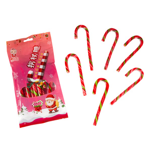Bonbons durs multicolores en forme de canne à <span class=keywords><strong>sucre</strong></span>, saveur menthe poivrée, emballés en sachet cadeau, décoration de Noël, commande OEM - Product Image 2
