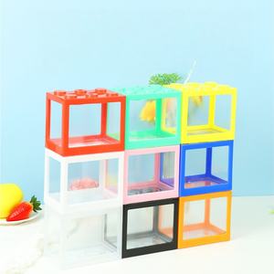 Aquarium moderne en plastique acrylique JSD Wholesale de 1 L, mini aquarium pour betta, table basse de bureau portable, accessoires avec éclairage LED - Product Image 3