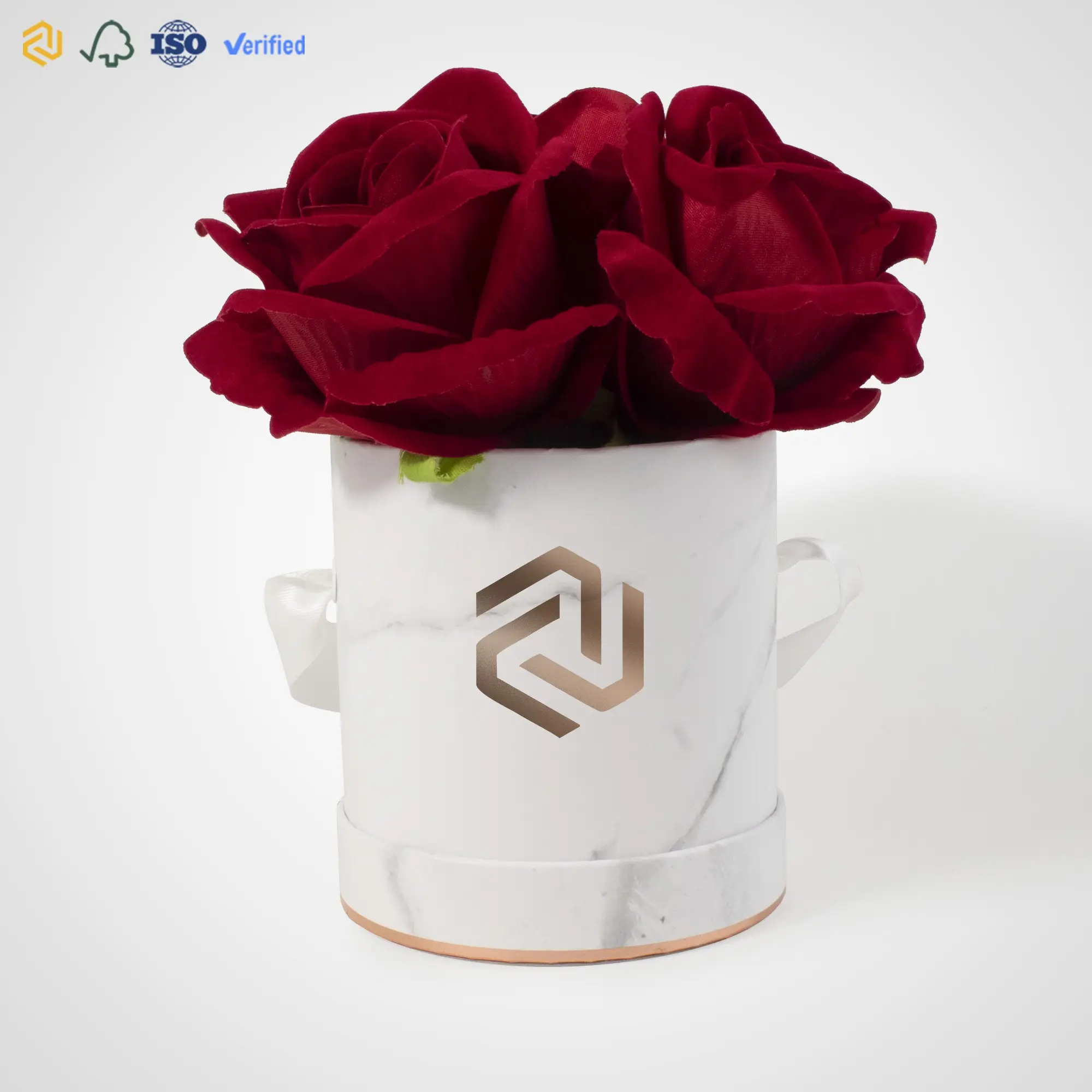 Valentine Großhandel Blumen verpackungs box mit Hut Rose Flower Box Geschenk box anpassen