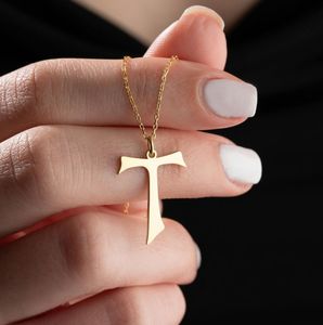 Collana con Croce <span class=keywords><strong>Tau</strong></span> di Alta Qualità in Acciaio Inossidabile 316L, Gioielli Religiosi Ispirati a San Francesco, Ciondolo Cristiano Minimalista - Product Image 5