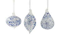 Ornements à thème imitation antique faits à la main, best-sellers, en velours pour gouttes de verre bleues, écorces scintillantes, stock limité