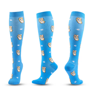 Chaussettes de compression personnalisées pour femmes, longueur mollet, classe 1, <span class=keywords><strong>nylon</strong></span> 15-20 mmHg, coton, hauteur genou, soutien décontracté, course à pied, infirmières - Product Image 4