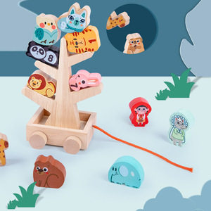 Bloques <span class=keywords><strong>de</strong></span> construcción educativos <span class=keywords><strong>de</strong></span> <span class=keywords><strong>madera</strong></span> en forma <span class=keywords><strong>de</strong></span> animal para niños EN71 Certificado Colorido Apilamiento y características <span class=keywords><strong>de</strong></span> equilibrio para juegos Juguetes - Product Image 2