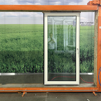 Ventana de Aluminio de Lujo con Marco Delgado y Rejillas, Triple Acristalamiento, Rotura de Puente Térmico, Eficiente Energéticamente
