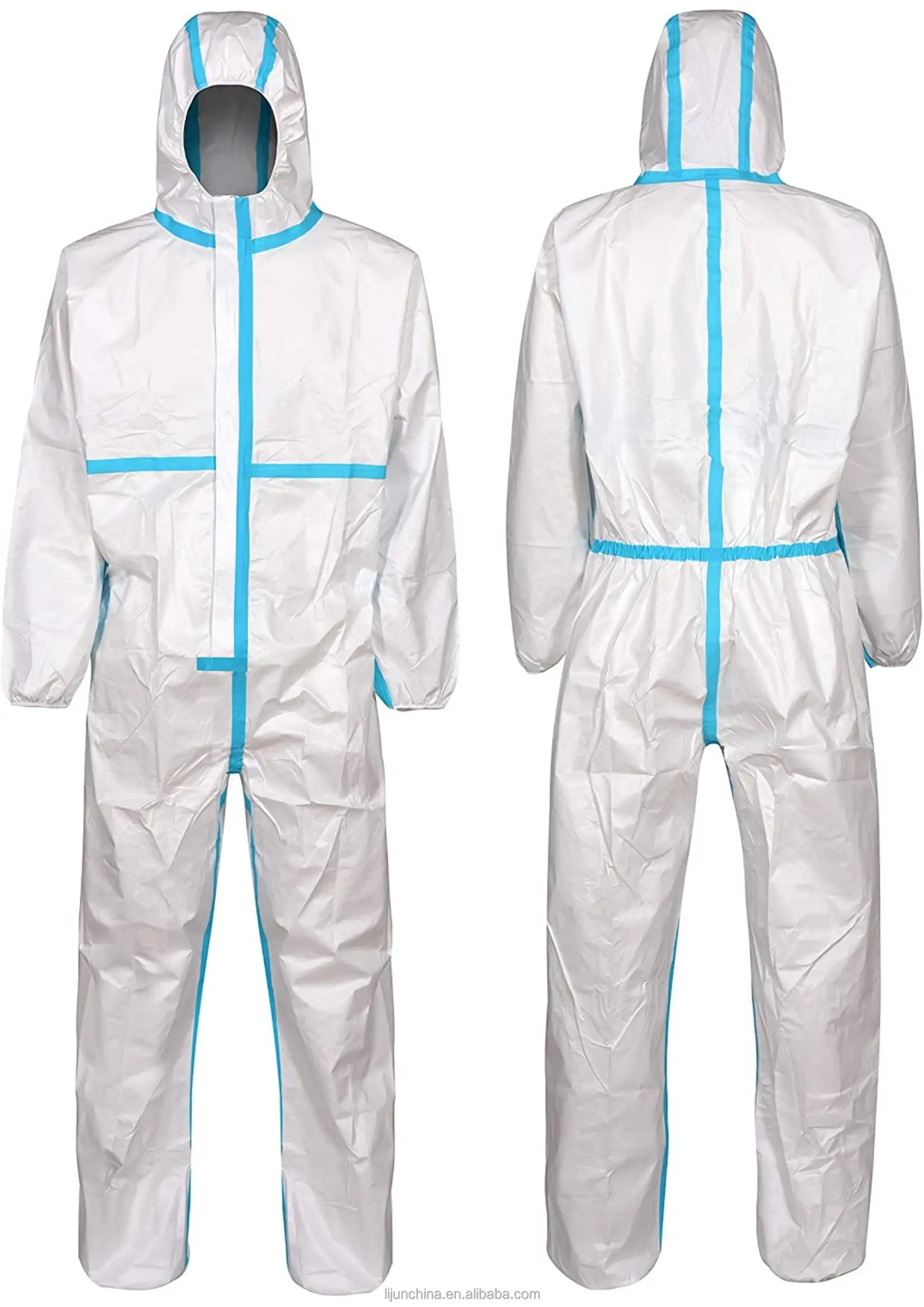 Disposable PP SMS Microporous SF Protective Coveralls Type 5/6 Coveralls Hospital Work Use Disposable Coverall
