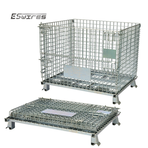 Tùy chỉnh <span class=keywords><strong>Stackable</strong></span> lưu trữ tiết kiệm không gian gấp dây thép ráp kim loại lưới hộp - Product Image 1